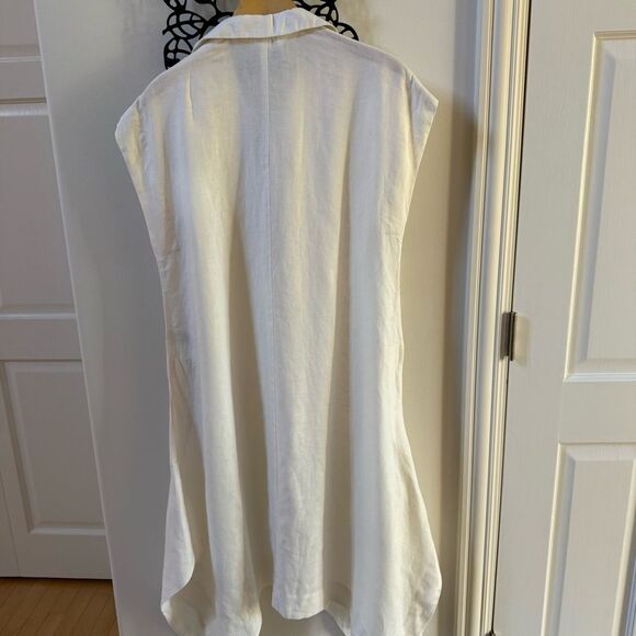 Maruca Novelo Asymmetrical Hem Midi Linen Dress in Ivory S NWOT - Picture 12 of 14
